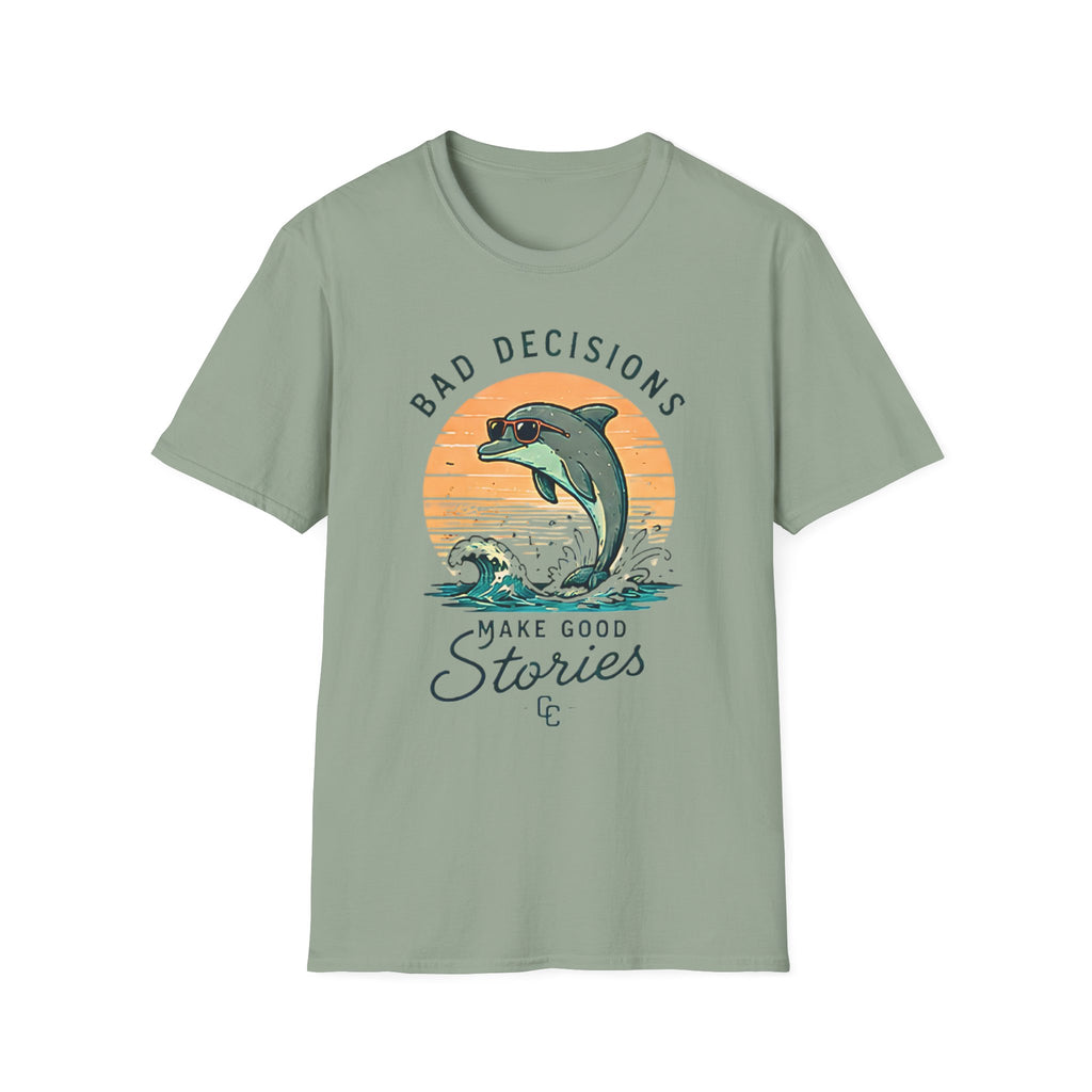 Bad Decisions Make Great Stories| Beach Life Graphic Tee | Cute Coastal Shirt | Oversized Summer Tee | Ocean Lover Gift