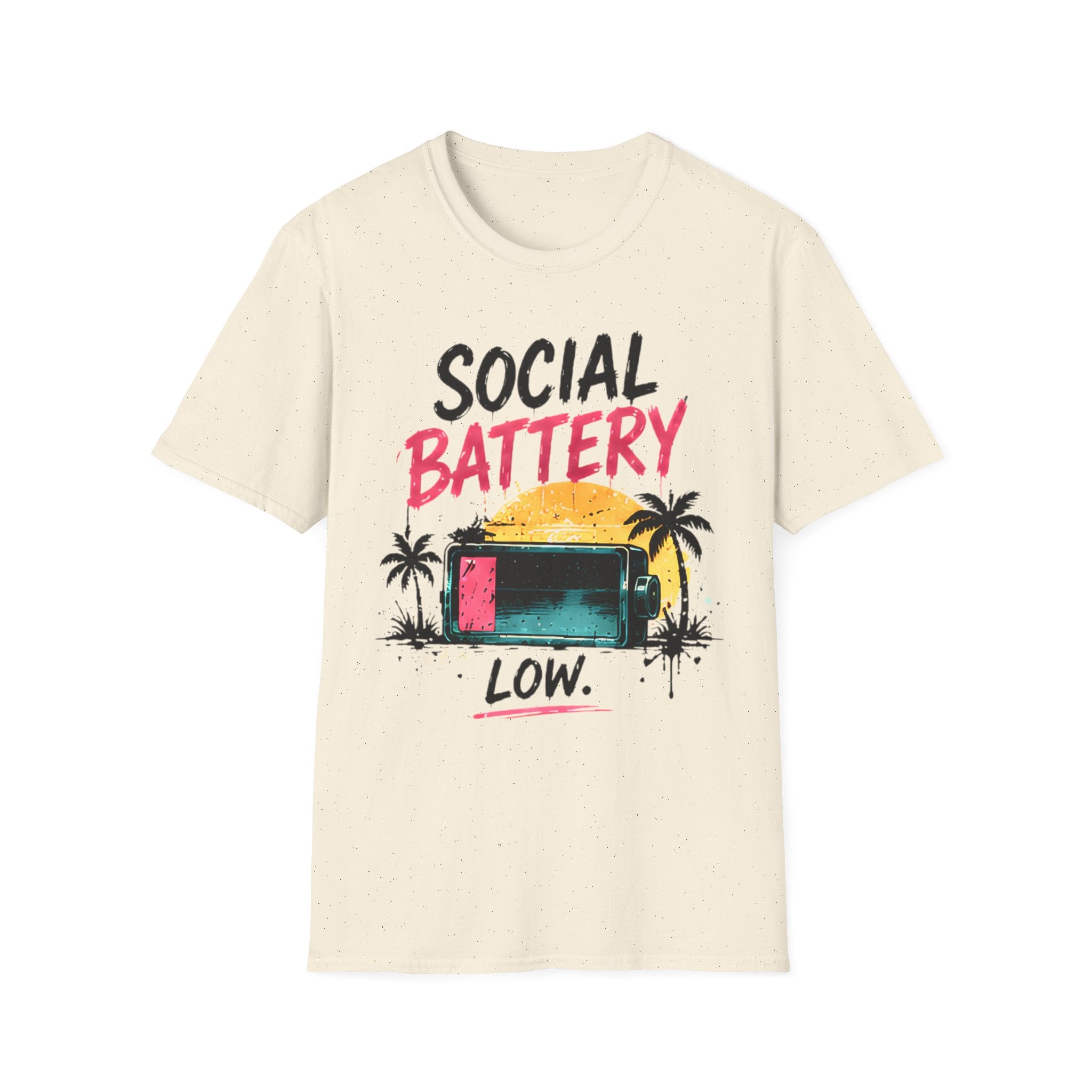 Cute Coastal Shirt | Social Battery | Beach Life Graphic Tee | Oversized Summer Tee | Ocean Lover Gift