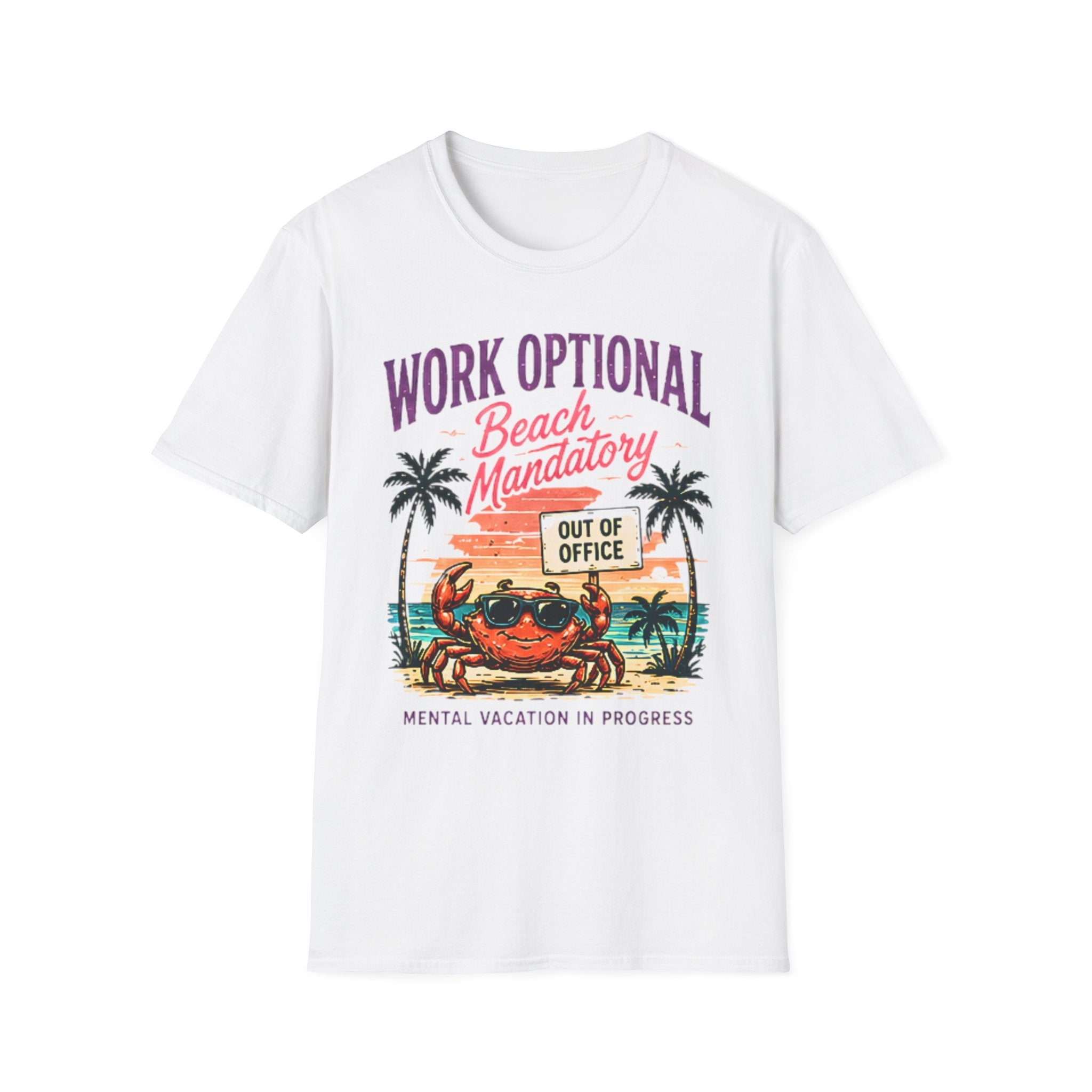 Beach Life Graphic Tee | Work Optional | Cute Coastal Shirt | Oversized Summer Tee | Ocean Lover Gift
