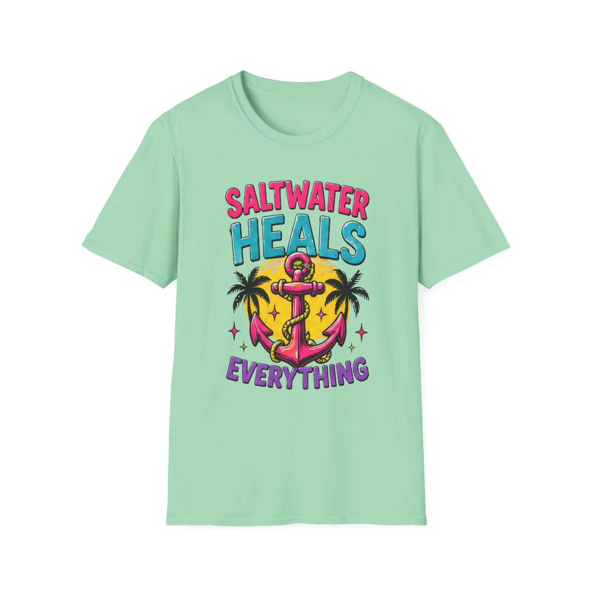 Beach Life Graphic Tee | Saltwater Heals Everything | Cute Coastal Shirt | Oversized Summer Tee | Ocean Lover Gift