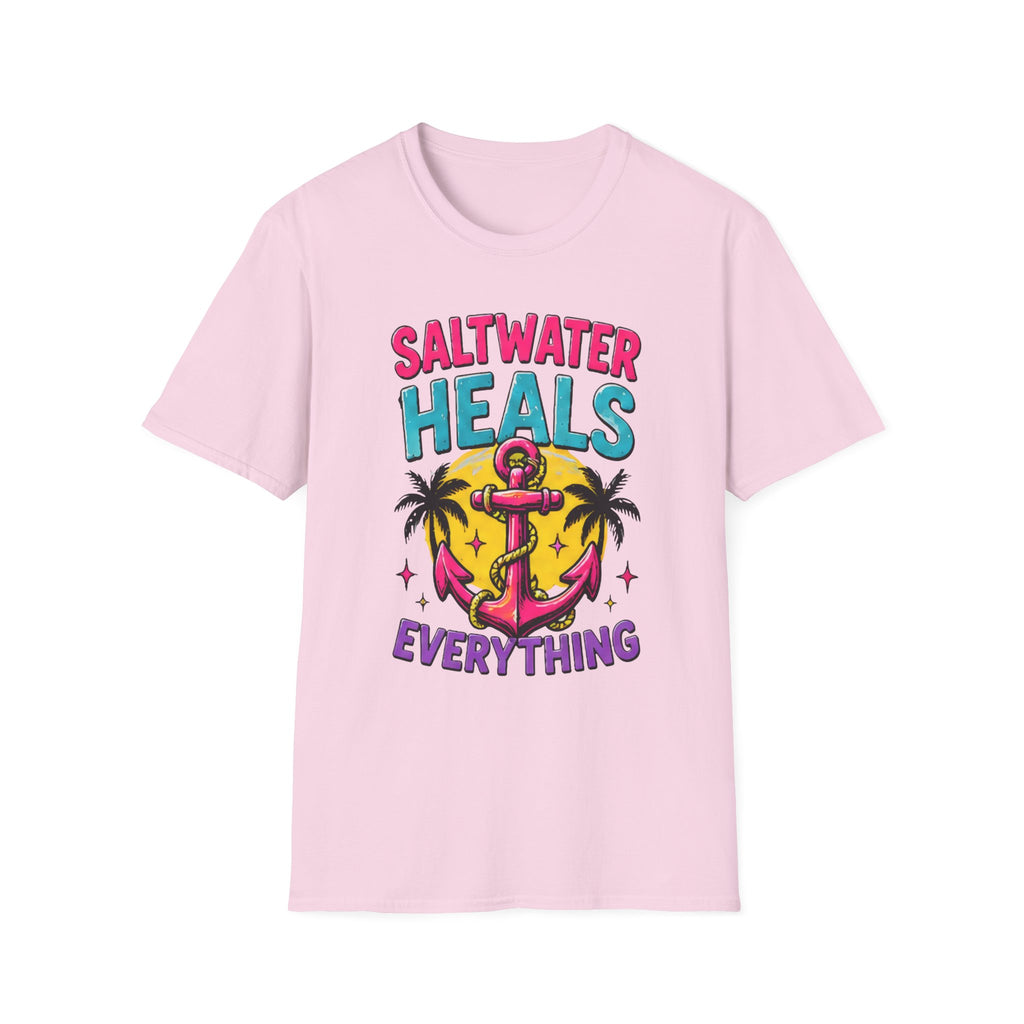 Beach Life Graphic Tee | Saltwater Heals Everything | Cute Coastal Shirt | Oversized Summer Tee | Ocean Lover Gift