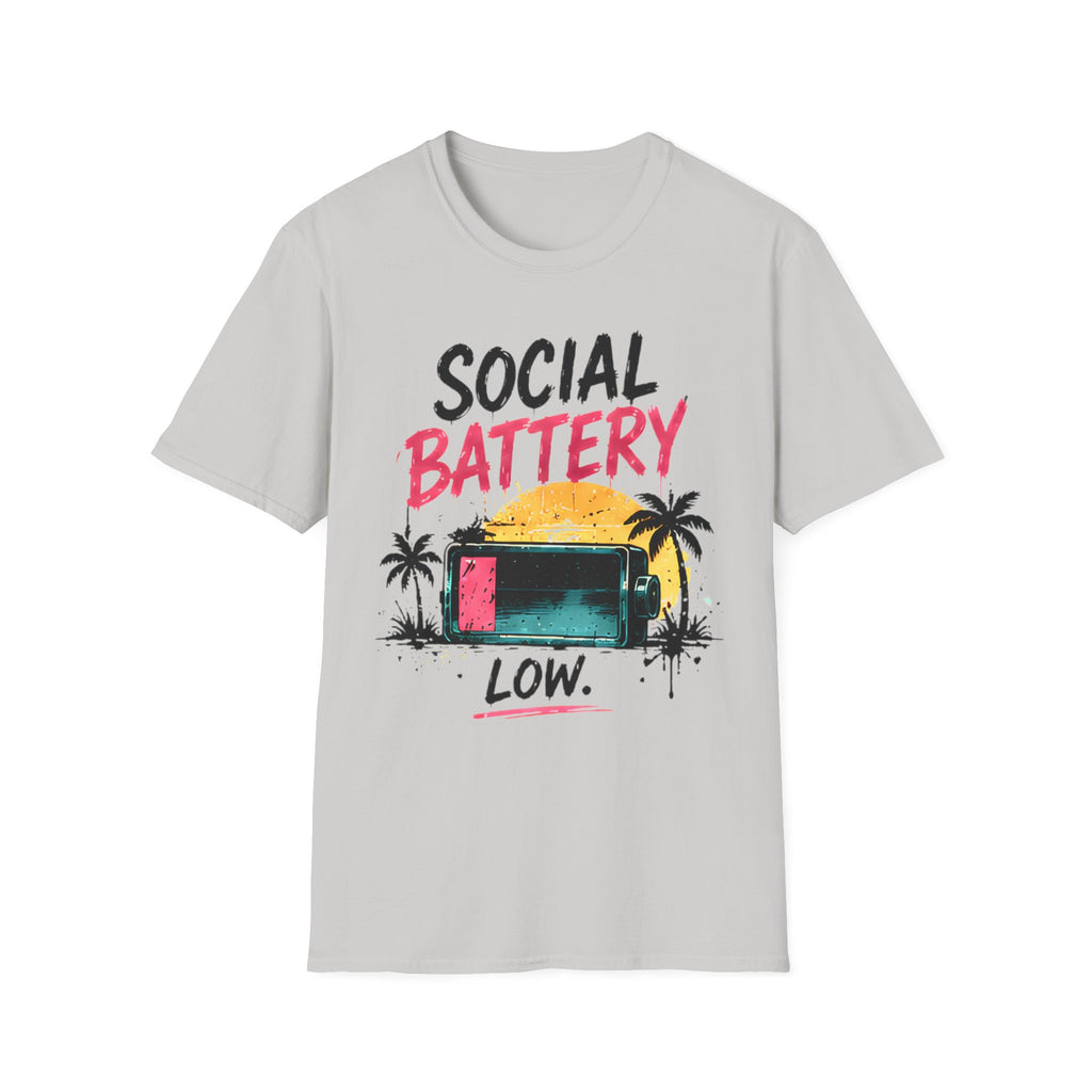 Cute Coastal Shirt | Social Battery | Beach Life Graphic Tee | Oversized Summer Tee | Ocean Lover Gift