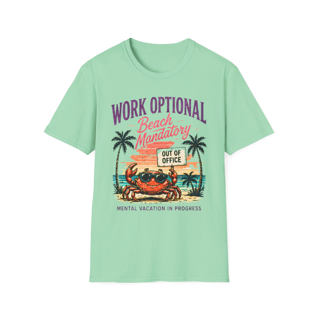 Beach Life Graphic Tee | Work Optional | Cute Coastal Shirt | Oversized Summer Tee | Ocean Lover Gift