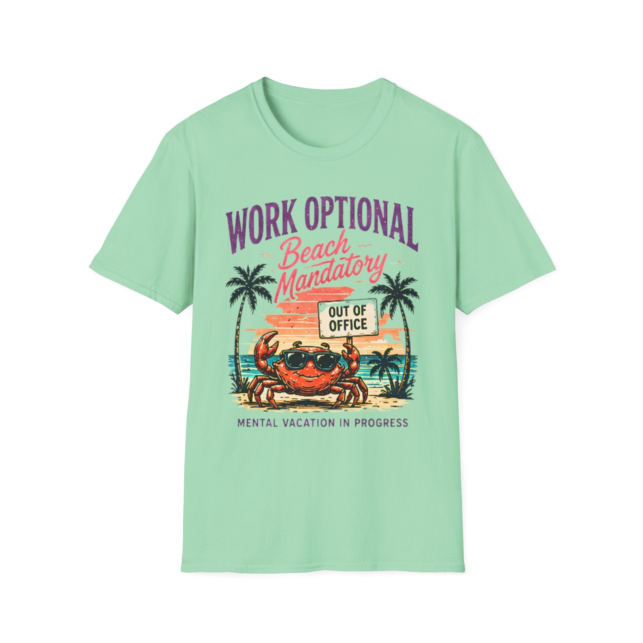 Beach Life Graphic Tee | Work Optional | Cute Coastal Shirt | Oversized Summer Tee | Ocean Lover Gift