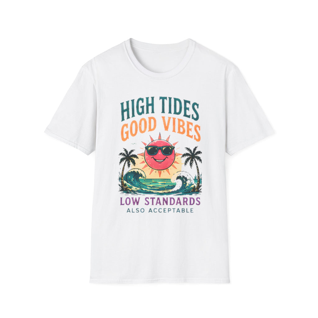 Beach Life Graphic Tee | High Tides Good Vibes | Cute Coastal Shirt | Oversized Summer Tee | Ocean Lover Gift