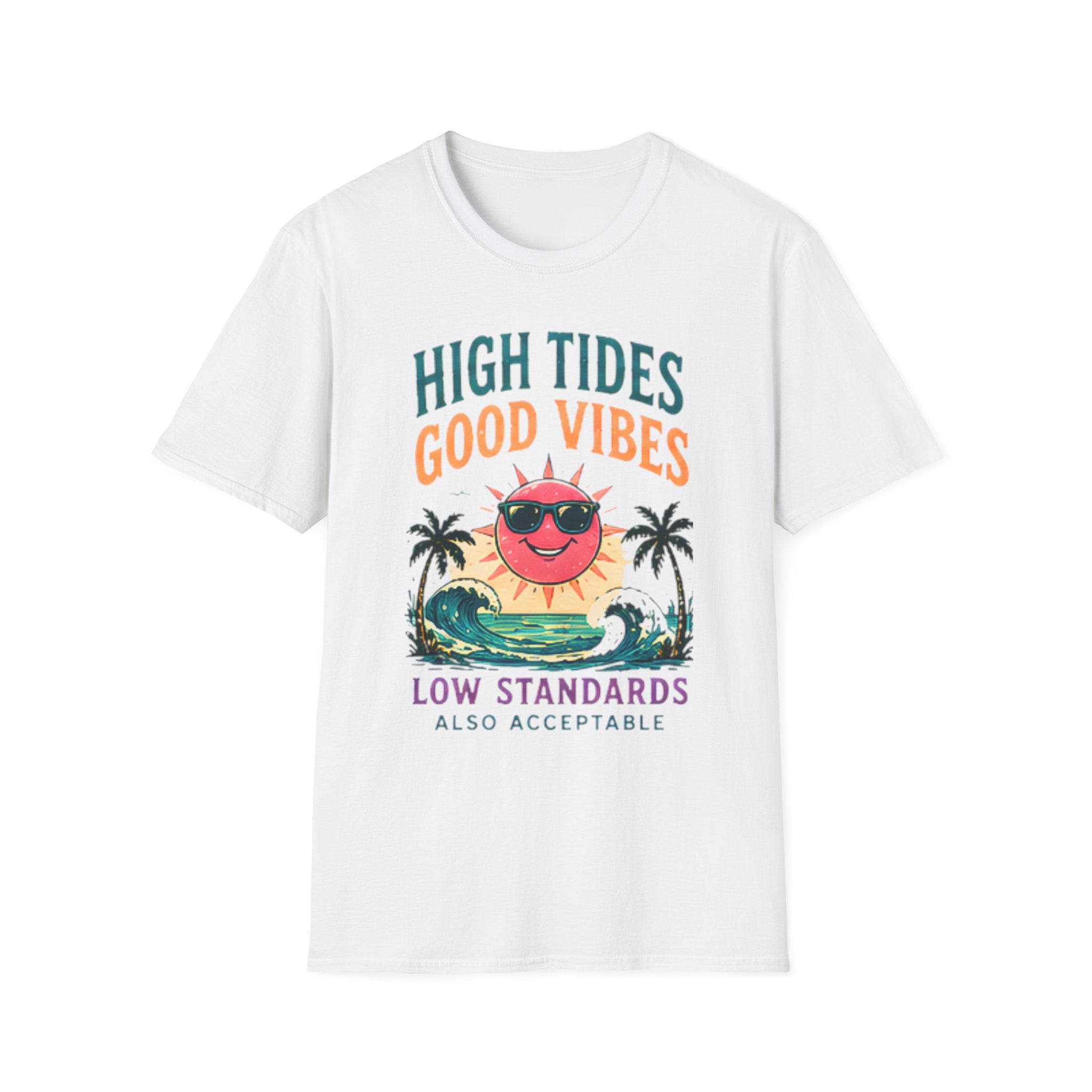 Beach Life Graphic Tee | High Tides Good Vibes | Cute Coastal Shirt | Oversized Summer Tee | Ocean Lover Gift