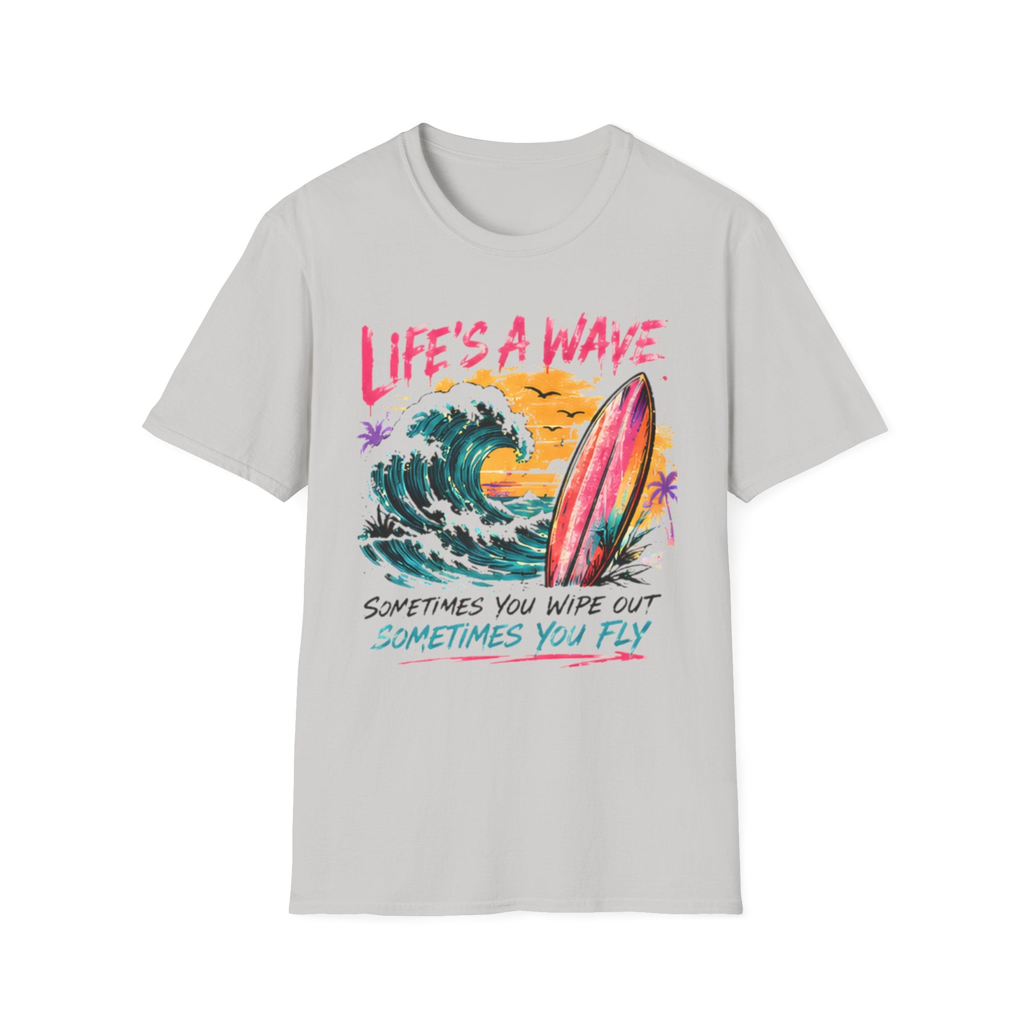 Cute Coastal Shirt | Life's A Wave| Beach Life Graphic Tee | Oversized Summer Tee | Ocean Lover Gift