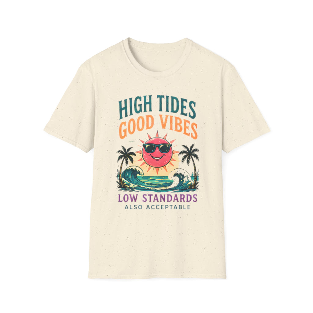 Beach Life Graphic Tee | High Tides Good Vibes | Cute Coastal Shirt | Oversized Summer Tee | Ocean Lover Gift