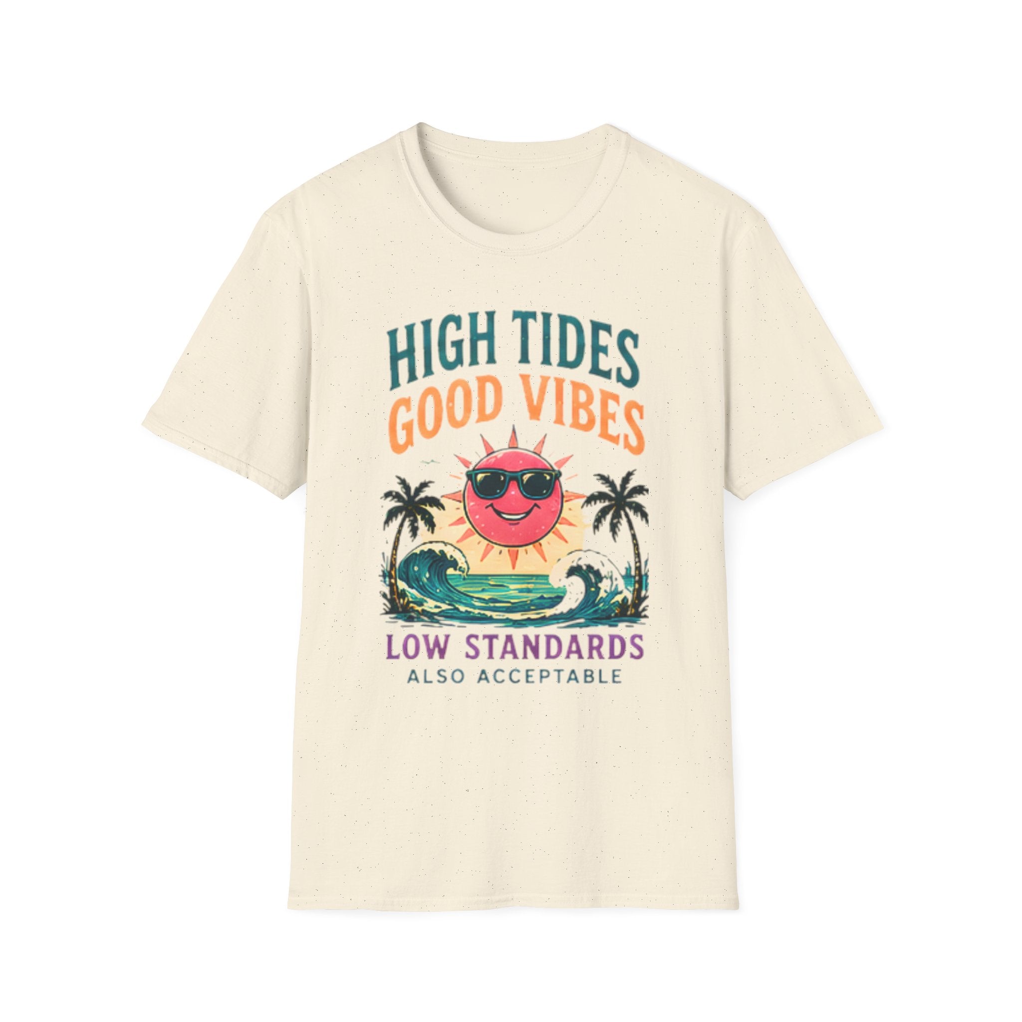 Beach Life Graphic Tee | High Tides Good Vibes | Cute Coastal Shirt | Oversized Summer Tee | Ocean Lover Gift