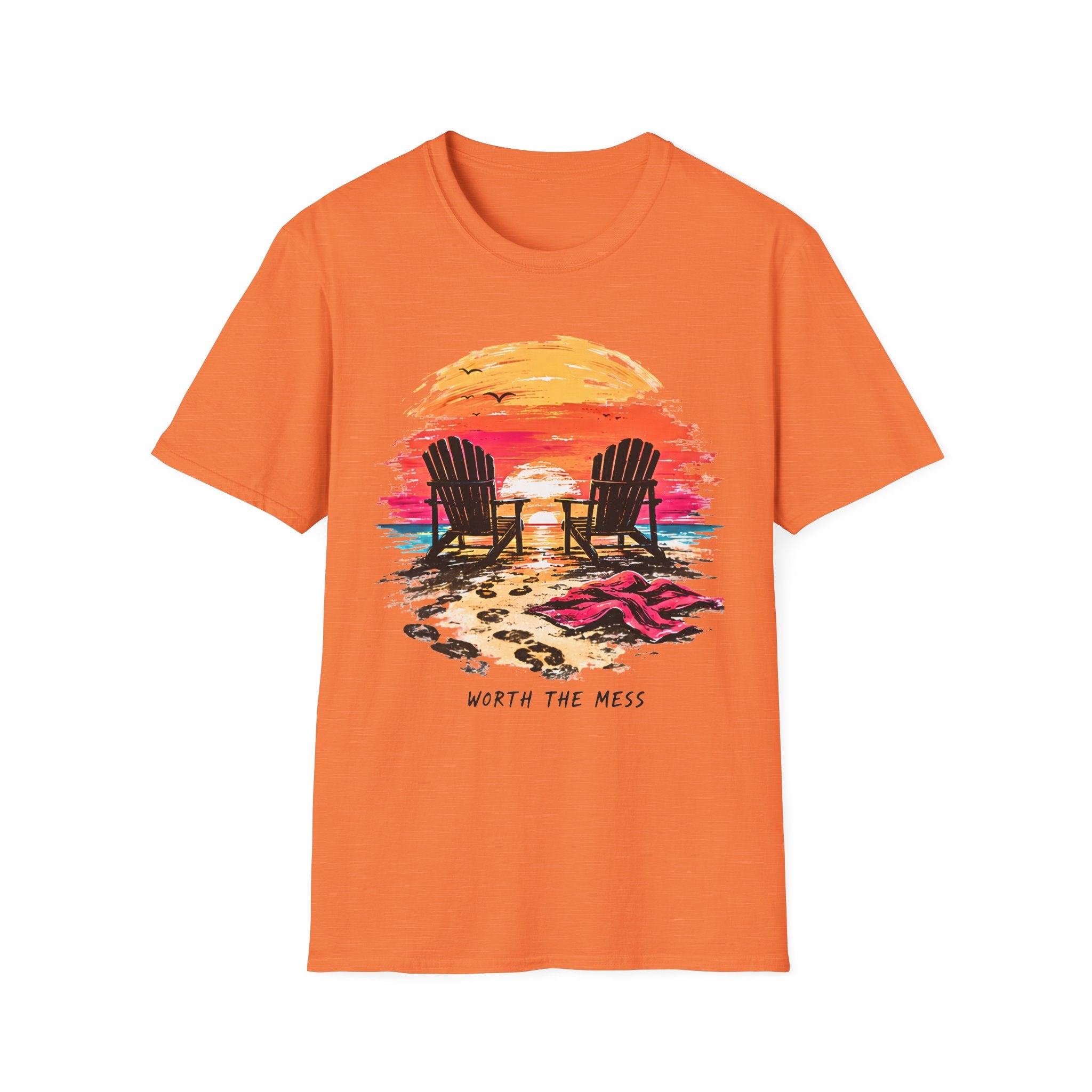 Worth The Mess | Beach Life Graphic Tee | Cute Coastal Shirt | Oversized Summer Tee | Ocean Lover Gift