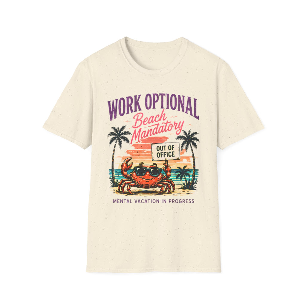 Beach Life Graphic Tee | Work Optional | Cute Coastal Shirt | Oversized Summer Tee | Ocean Lover Gift