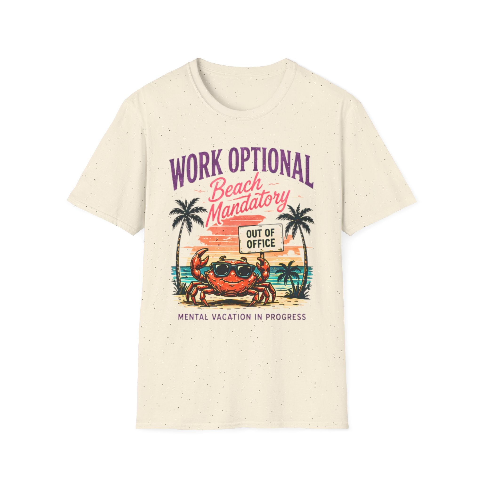 Beach Life Graphic Tee | Work Optional | Cute Coastal Shirt | Oversized Summer Tee | Ocean Lover Gift